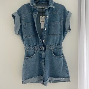 Zara jeans romper new